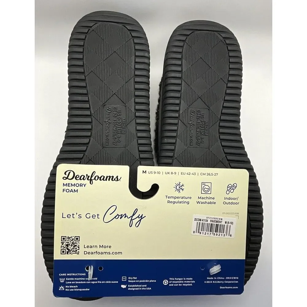 Dearfoams Alexander Microsuede Men's Moccasin Slippers New Sz 9-10 W/Memory Foam